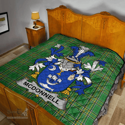 Scottish Mcdonnell Irish Coat of Arms Family Crest Quilt Irish National Tartan Irish County Quilts