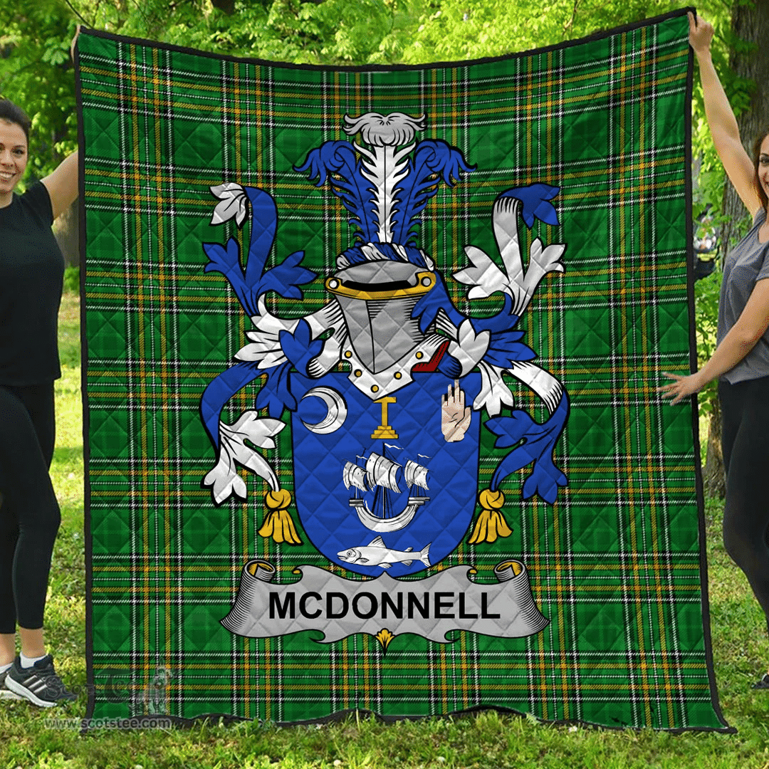 Scottish Mcdonnell Irish Coat of Arms Family Crest Quilt Irish National Tartan Irish County Quilts