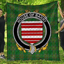 Scottish House Of Barry Irish Coat of Arms Family Crest Quilt Irish National Tartan Irish County Quilts