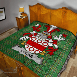 Scottish Lucas Or Luke Irish Coat of Arms Family Crest Quilt Irish National Tartan Irish County Quilts