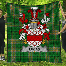 Scottish Lucas Or Luke Irish Coat of Arms Family Crest Quilt Irish National Tartan Irish County Quilts