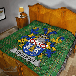 Scottish Hoolihan Or O'Holohan Irish Coat of Arms Family Crest Quilt Irish National Tartan Irish County Quilts