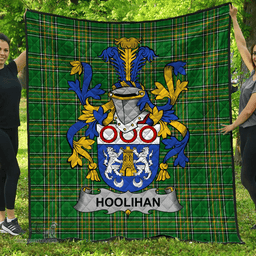 Scottish Hoolihan Or O'Holohan Irish Coat of Arms Family Crest Quilt Irish National Tartan Irish County Quilts