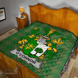 Scottish Connor Or O'Connor (Sligo) Irish Coat of Arms Family Crest Quilt Irish National Tartan Irish County Quilts