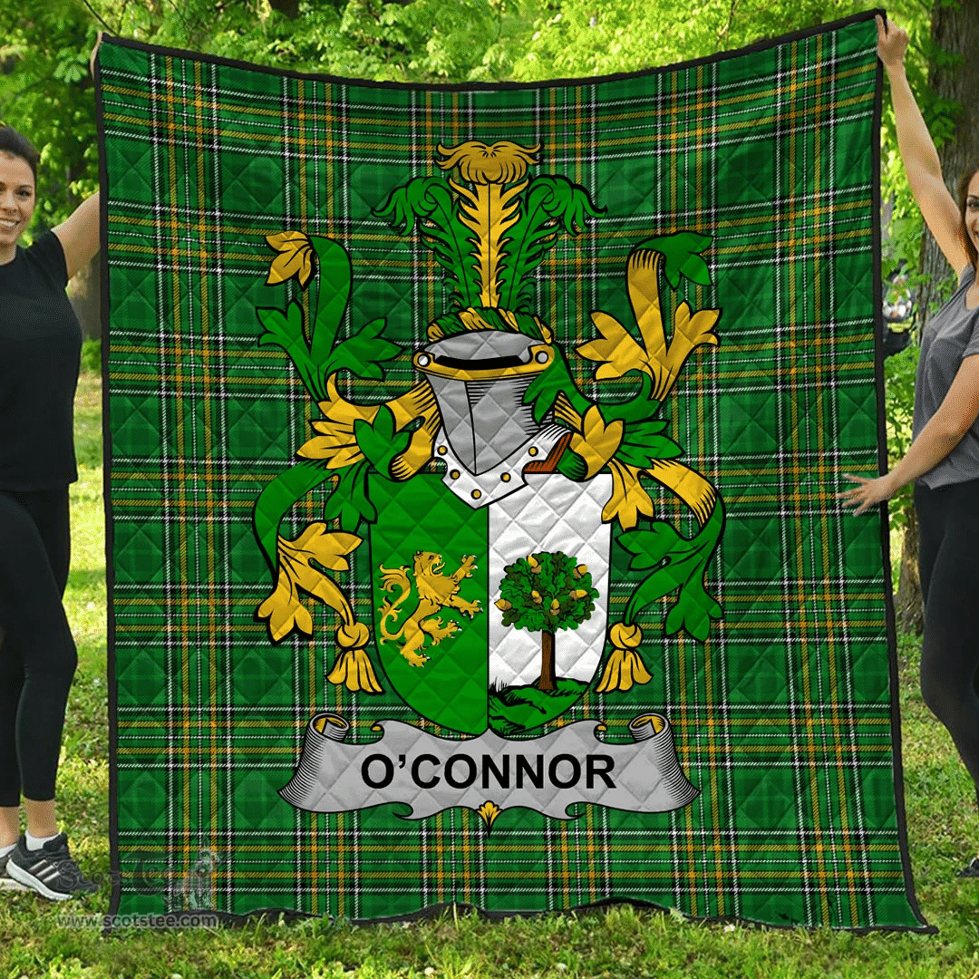 Scottish Connor Or O'Connor (Sligo) Irish Coat of Arms Family Crest Quilt Irish National Tartan Irish County Quilts