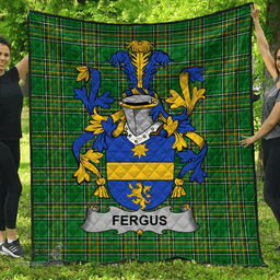 Scottish Fergus Or O'Fearghus Irish Coat of Arms Family Crest Quilt Irish National Tartan Irish County Quilts
