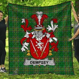 Scottish Dempsey Or O'Dempsey Irish Coat of Arms Family Crest Quilt Irish National Tartan Irish County Quilts