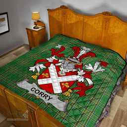 Scottish Corry Or O'Corry Irish Coat of Arms Family Crest Quilt Irish National Tartan Irish County Quilts