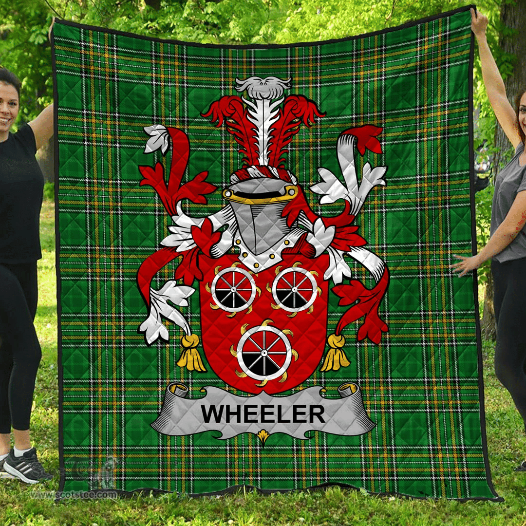 Scottish Wheeler Irish Coat of Arms Family Crest Quilt Irish National Tartan Irish County Quilts