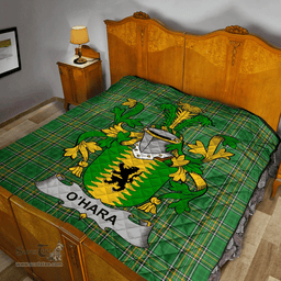 Scottish Hara Or O'Hara Irish Coat of Arms Family Crest Quilt Irish National Tartan Irish County Quilts