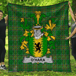 Scottish Hara Or O'Hara Irish Coat of Arms Family Crest Quilt Irish National Tartan Irish County Quilts