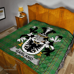 Scottish Garland Or Mcgartland Irish Coat of Arms Family Crest Quilt Irish National Tartan Irish County Quilts