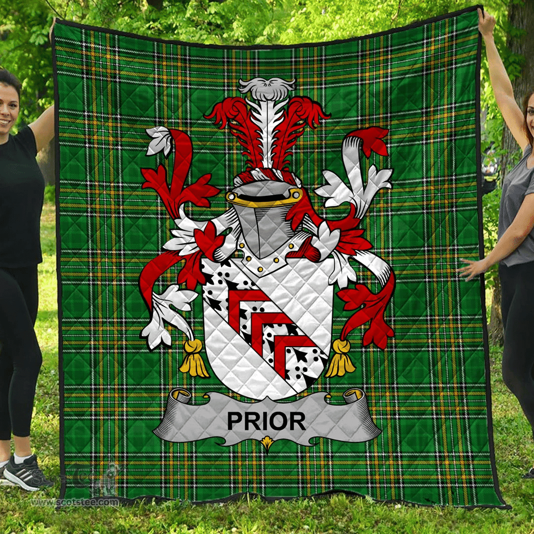 Scottish Prior Irish Coat of Arms Family Crest Quilt Irish National Tartan Irish County Quilts