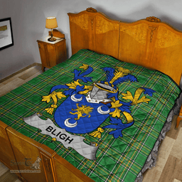Scottish Bligh Irish Coat of Arms Family Crest Quilt Irish National Tartan Irish County Quilts