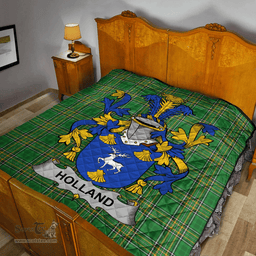 Scottish Holland Irish Coat of Arms Family Crest Quilt Irish National Tartan Irish County Quilts
