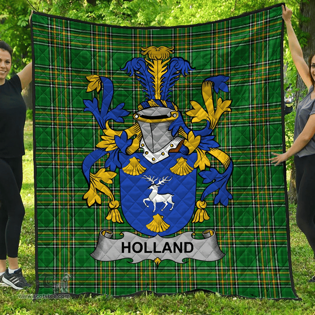 Scottish Holland Irish Coat of Arms Family Crest Quilt Irish National Tartan Irish County Quilts