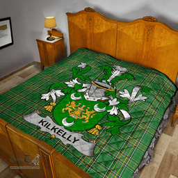 Scottish Kilkelly Or Killikelly Irish Coat of Arms Family Crest Quilt Irish National Tartan Irish County Quilts