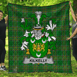Scottish Kilkelly Or Killikelly Irish Coat of Arms Family Crest Quilt Irish National Tartan Irish County Quilts