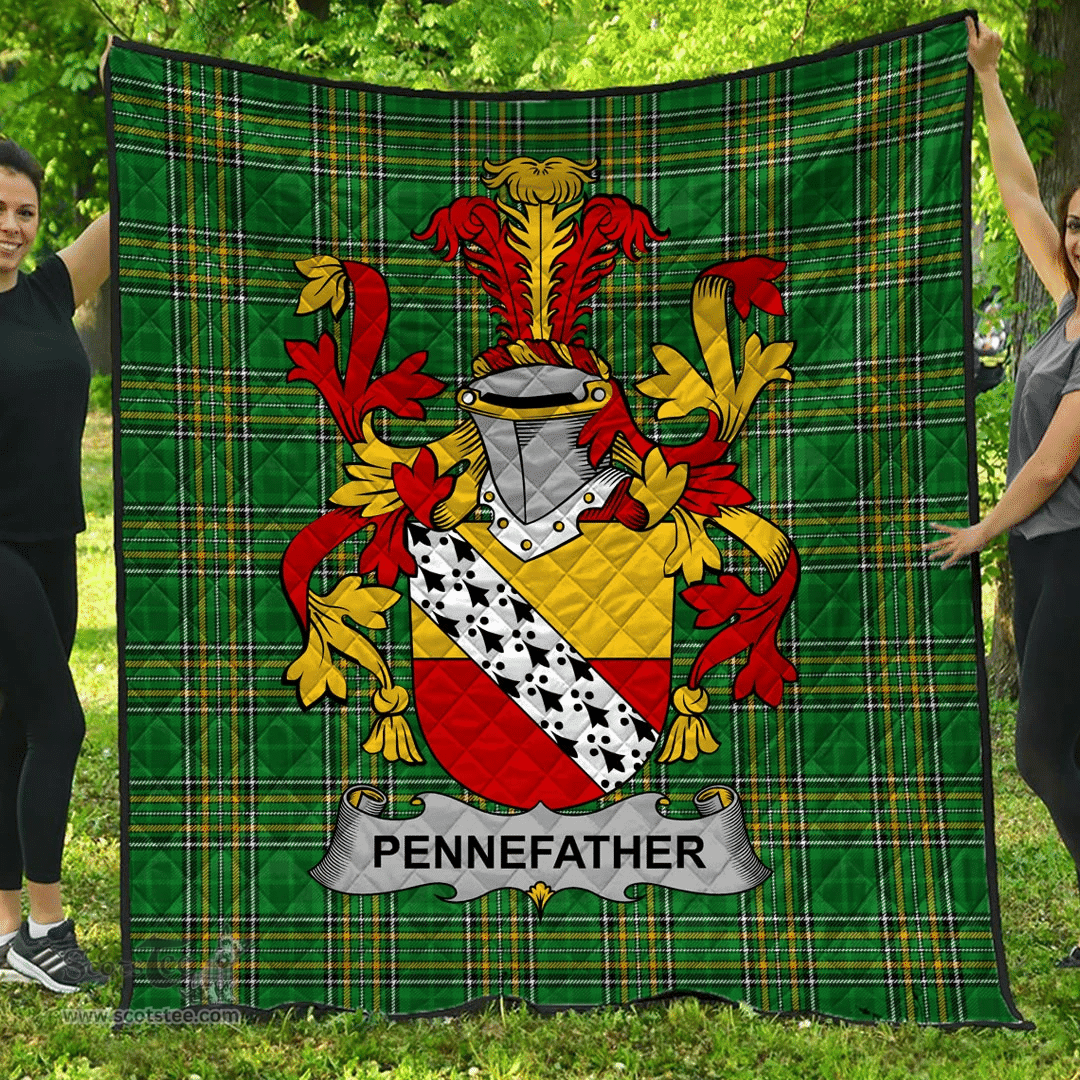 Scottish Pennefather Irish Coat of Arms Family Crest Quilt Irish National Tartan Irish County Quilts