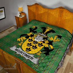 Scottish Mortimer Irish Coat of Arms Family Crest Quilt Irish National Tartan Irish County Quilts
