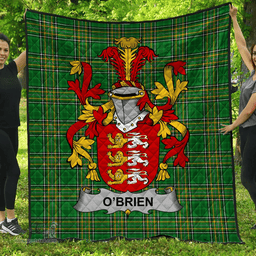 Scottish Brien Or O'Brien Irish Coat of Arms Family Crest Quilt Irish National Tartan Irish County Quilts