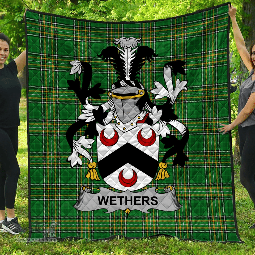 Scottish Wethers Irish Coat of Arms Family Crest Quilt Irish National Tartan Irish County Quilts