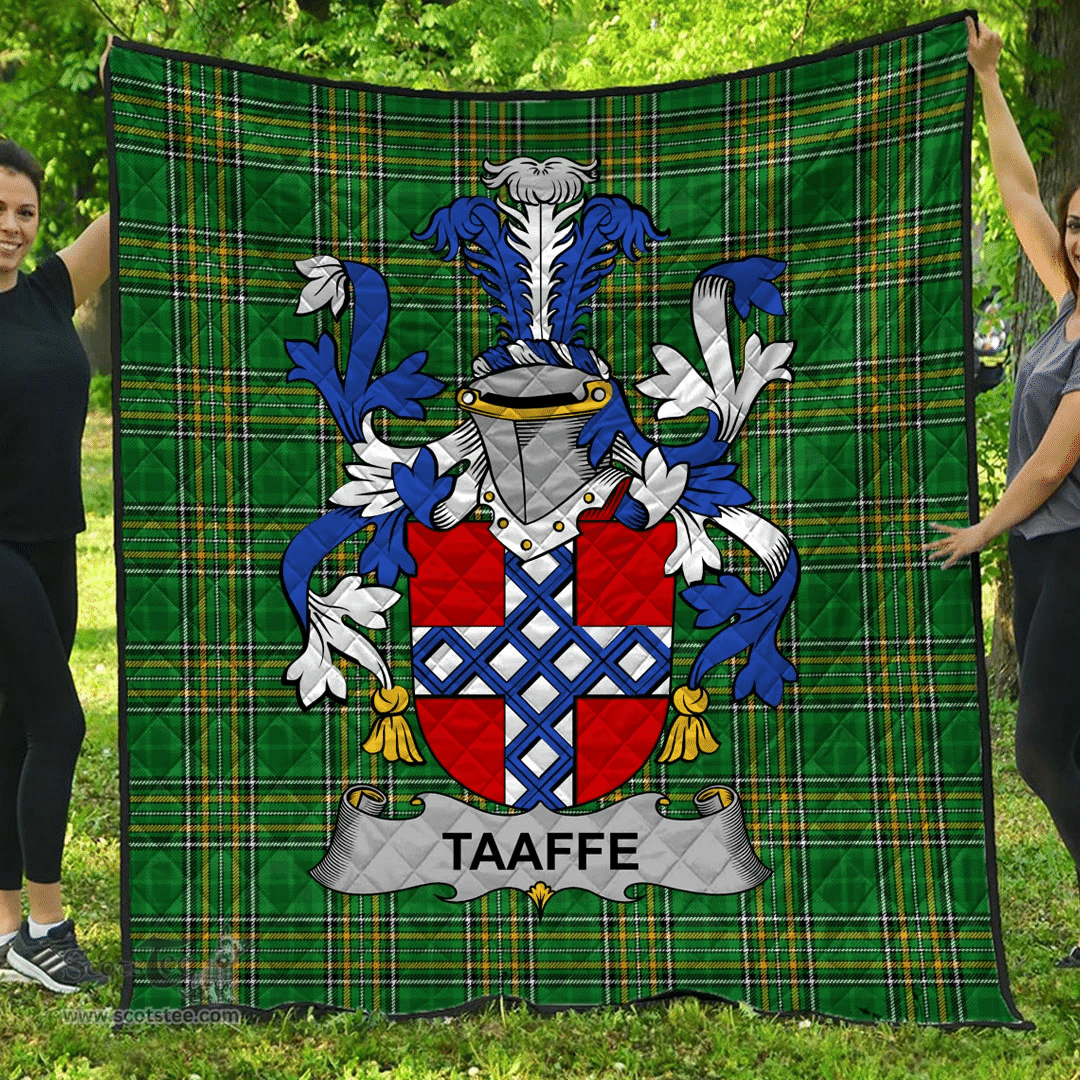Scottish Taaffe Irish Coat of Arms Family Crest Quilt Irish National Tartan Irish County Quilts
