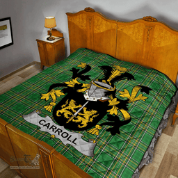 Scottish Carroll Or O'Carroll Irish Coat of Arms Family Crest Quilt Irish National Tartan Irish County Quilts