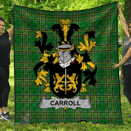 Scottish Carroll Or O'Carroll Irish Coat of Arms Family Crest Quilt Irish National Tartan Irish County Quilts