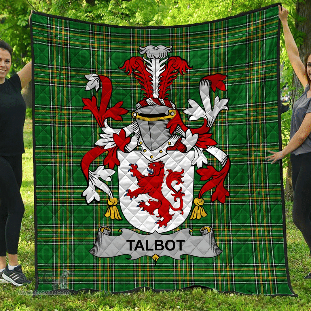 Scottish Talbot Irish Coat of Arms Family Crest Quilt Irish National Tartan Irish County Quilts