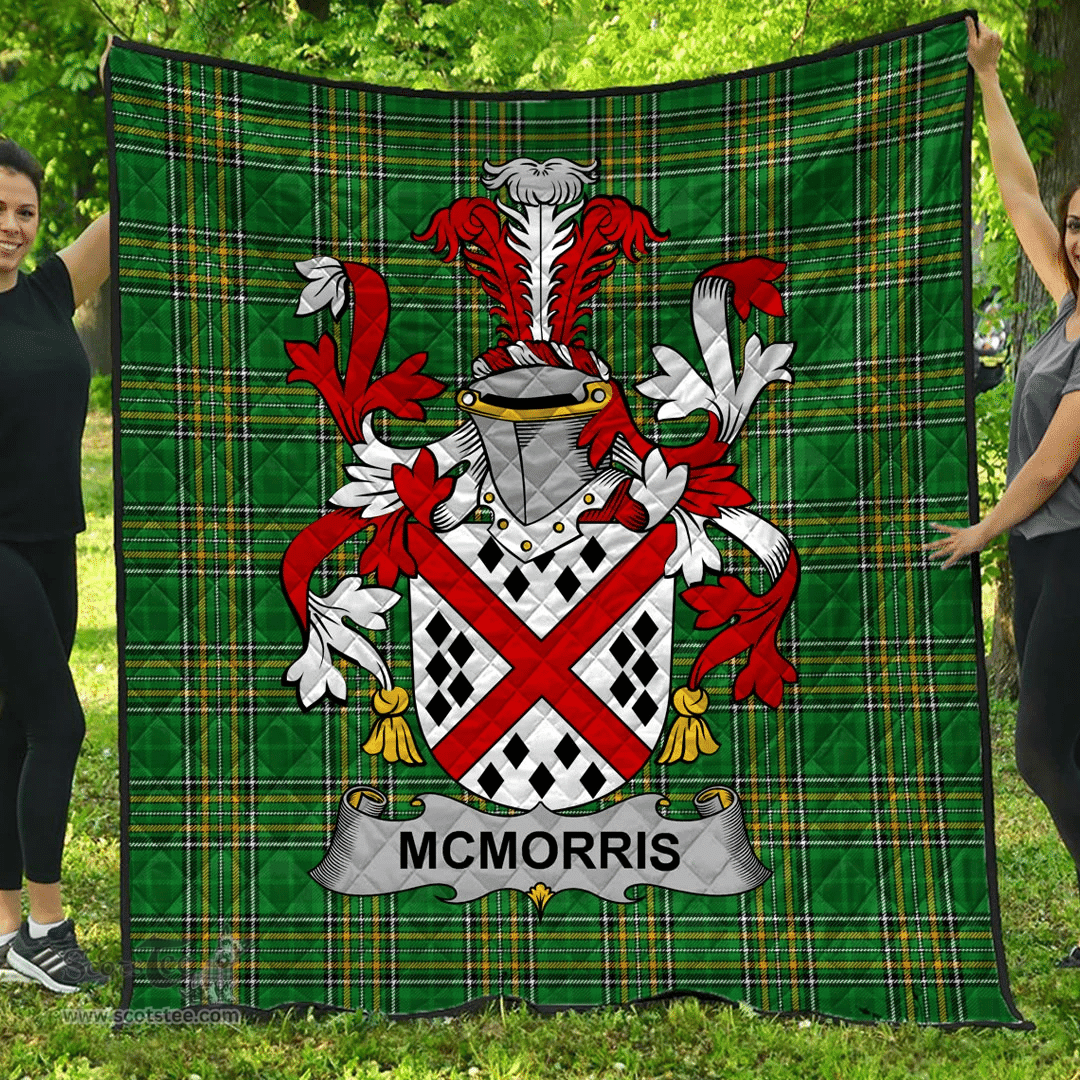 Scottish Mcmorris Or Mcmoresh Irish Coat of Arms Family Crest Quilt Irish National Tartan Irish County Quilts