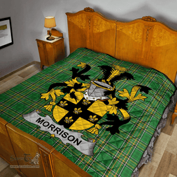 Scottish Morrison Irish Coat of Arms Family Crest Quilt Irish National Tartan Irish County Quilts