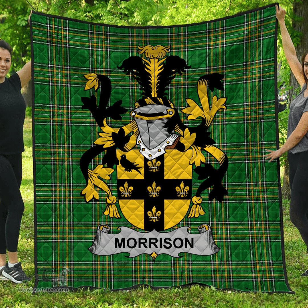 Scottish Morrison Irish Coat of Arms Family Crest Quilt Irish National Tartan Irish County Quilts