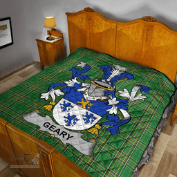 Scottish Geary Or O'Geary Irish Coat of Arms Family Crest Quilt Irish National Tartan Irish County Quilts