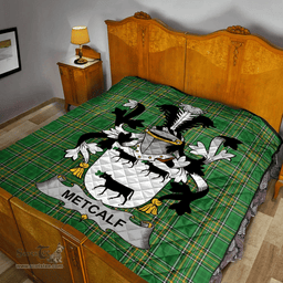 Scottish Metcalf Or Metcalfe Irish Coat of Arms Family Crest Quilt Irish National Tartan Irish County Quilts