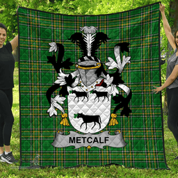 Scottish Metcalf Or Metcalfe Irish Coat of Arms Family Crest Quilt Irish National Tartan Irish County Quilts
