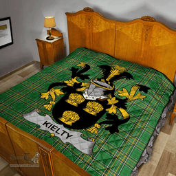 Scottish Kielty Ot O'Quilty Irish Coat of Arms Family Crest Quilt Irish National Tartan Irish County Quilts