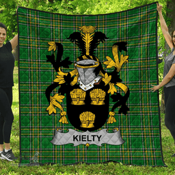 Scottish Kielty Ot O'Quilty Irish Coat of Arms Family Crest Quilt Irish National Tartan Irish County Quilts