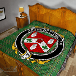 Scottish House Of O'Cullen Irish Coat of Arms Family Crest Quilt Irish National Tartan Irish County Quilts