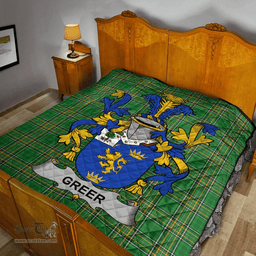 Scottish Greer Irish Coat of Arms Family Crest Quilt Irish National Tartan Irish County Quilts