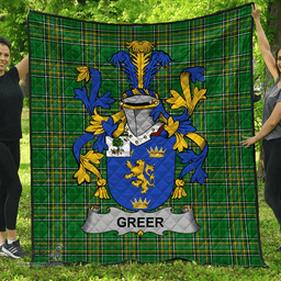 Scottish Greer Irish Coat of Arms Family Crest Quilt Irish National Tartan Irish County Quilts