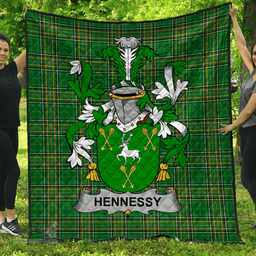 Scottish Hennessy Or O'Hennessy Irish Coat of Arms Family Crest Quilt Irish National Tartan Irish County Quilts