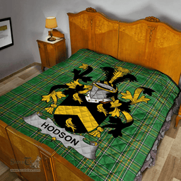 Scottish Hodson Irish Coat of Arms Family Crest Quilt Irish National Tartan Irish County Quilts