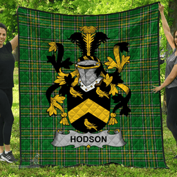Scottish Hodson Irish Coat of Arms Family Crest Quilt Irish National Tartan Irish County Quilts