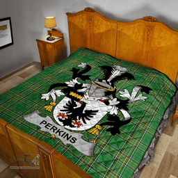 Scottish Perkins Irish Coat of Arms Family Crest Quilt Irish National Tartan Irish County Quilts