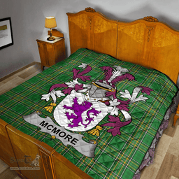 Scottish Mcmore Or More Irish Coat of Arms Family Crest Quilt Irish National Tartan Irish County Quilts