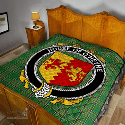 Scottish House Of O'Heyne Irish Coat of Arms Family Crest Quilt Irish National Tartan Irish County Quilts
