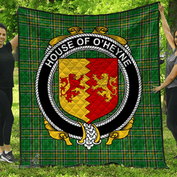 Scottish House Of O'Heyne Irish Coat of Arms Family Crest Quilt Irish National Tartan Irish County Quilts