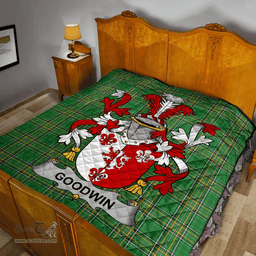 Scottish Goodwin Irish Coat of Arms Family Crest Quilt Irish National Tartan Irish County Quilts