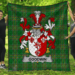 Scottish Goodwin Irish Coat of Arms Family Crest Quilt Irish National Tartan Irish County Quilts